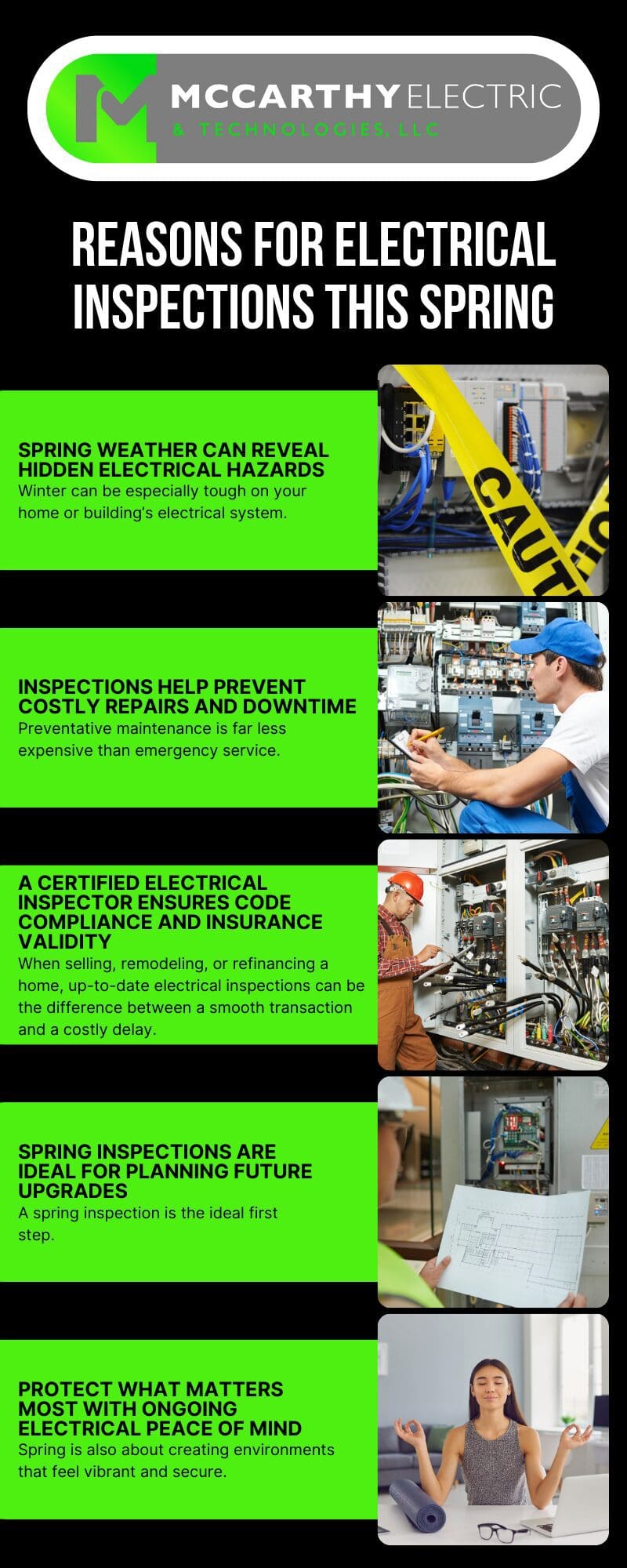 Spring Electrical Inspections by Certified Electrical Inspector